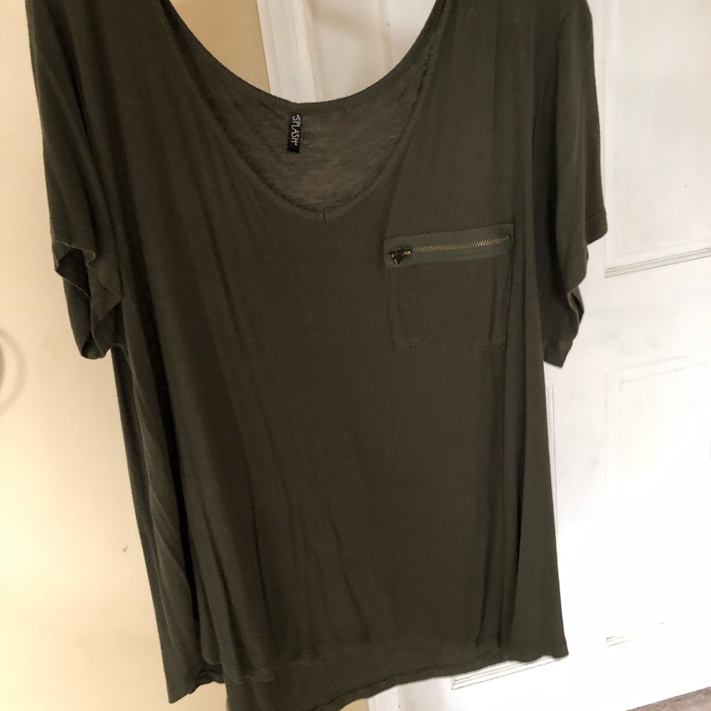 dark green shirt